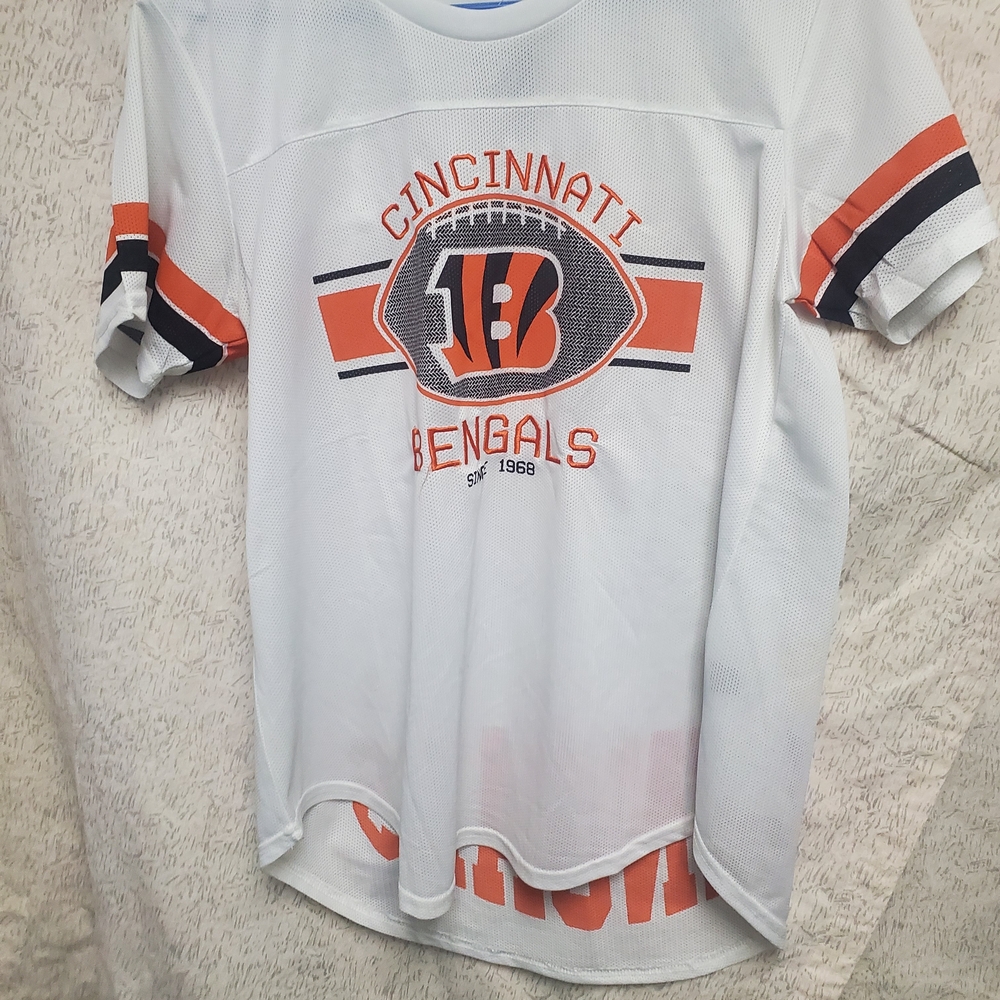 NFL Cincinnati Bengals White and Orange Jersey